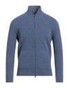 H953 Man Cardigan Blue Size 44 Wool, Polyamide, Elastane In Blue