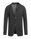 H953 Man Cardigan Charcoal Size 40 Cotton In Gray