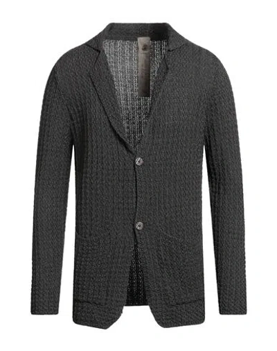 H953 Man Cardigan Charcoal Size 40 Cotton In Gray