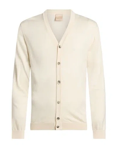 H953 Man Cardigan Cream Size 42 Cotton In White