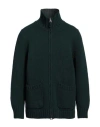 H953 Man Cardigan Dark Green Size 44 Merino Wool