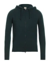H953 Man Cardigan Emerald Green Size 36 Merino Wool