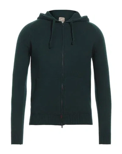 H953 Man Cardigan Emerald Green Size 36 Merino Wool In Green
