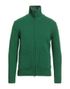 H953 Man Cardigan Emerald Green Size 38 Merino Wool