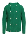 H953 Man Cardigan Green Size 32 Merino Wool In Green