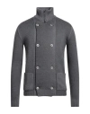 H953 Man Cardigan Grey Size 36 Merino Wool In Gray