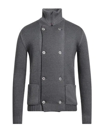 H953 Man Cardigan Grey Size 36 Merino Wool In Gray