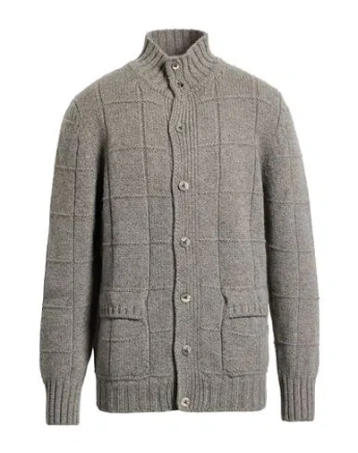 H953 Man Cardigan Grey Size 44 Merino Wool, Cashmere In Gray