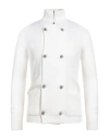 H953 Man Cardigan Ivory Size 36 Merino Wool In White