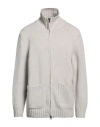H953 Man Cardigan Ivory Size 44 Merino Wool In White