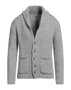 H953 Man Cardigan Light Grey Size 42 Cotton, Baby Alpaca Wool, Polyamide, Wool, Elastane In Gray