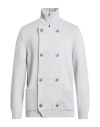 H953 Man Cardigan Light Grey Size 44 Merino Wool In Gray