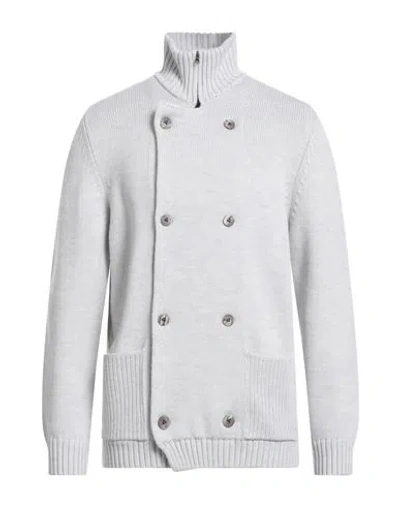 H953 MAN CARDIGAN LIGHT GREY SIZE 44 MERINO WOOL