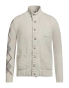H953 Man Cardigan Light Grey Size 48 Wool, Alpaca Wool In Gray