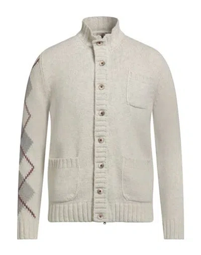 H953 Man Cardigan Light Grey Size 48 Wool, Alpaca Wool In Gray
