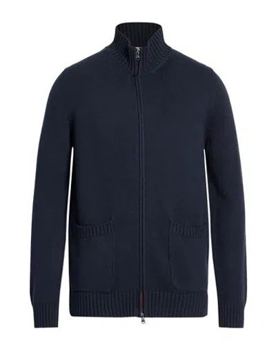 H953 Man Cardigan Midnight Blue Size 40 Cotton, Cashmere
