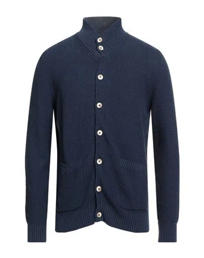 H953 Man Cardigan Navy Size 44 Cotton In Blue