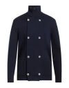 H953 Man Cardigan Navy Size 46 Merino Wool In Blue