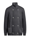 H953 Man Cardigan Steel Grey Size 44 Merino Wool
