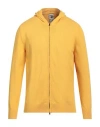 H953 Man Cardigan Yellow Size 44 Cotton