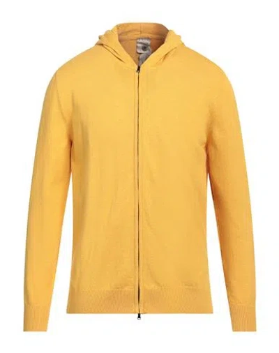 H953 Man Cardigan Yellow Size 44 Cotton