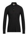 H953 Man Polo Shirt Black Size 44 Cotton