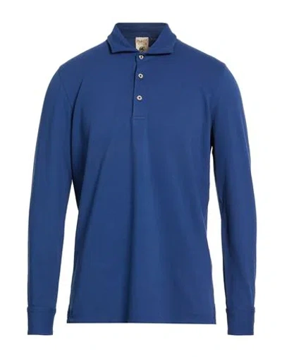 H953 Man Polo Shirt Bright Blue Size 42 Cotton, Elastane