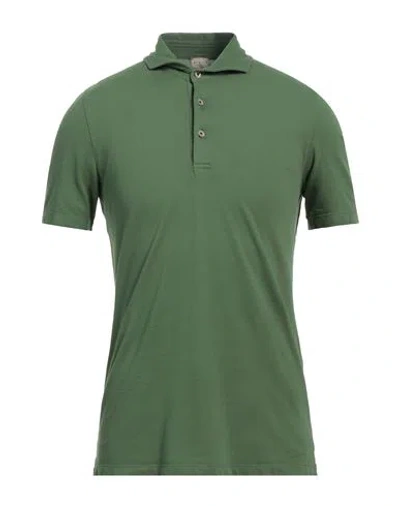 H953 Man Polo Shirt Green Size 36 Cotton, Elastane
