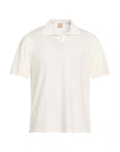 H953 Man Polo Shirt Ivory Size 44 Cotton In White