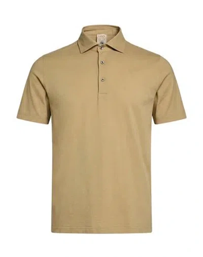 H953 Man Polo Shirt Khaki Size 38 Cotton