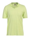 H953 Man Polo Shirt Lime Green Size 44 Pima Cotton, Modal In Green