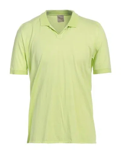H953 Man Polo Shirt Lime Green Size 44 Pima Cotton, Modal