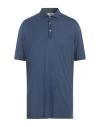 H953 Man Polo Shirt Navy Blue Size 44 Tencel In Navy Blue