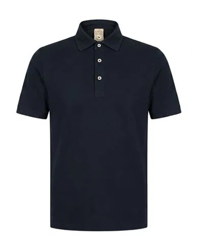 H953 Man Polo Shirt Navy Size 38 Cotton, Elastane In Blue