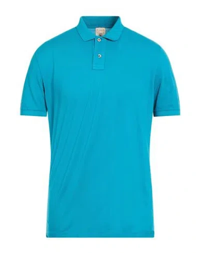 H953 Man Polo Shirt Turquoise Size 42 Cotton, Elastane In Multi