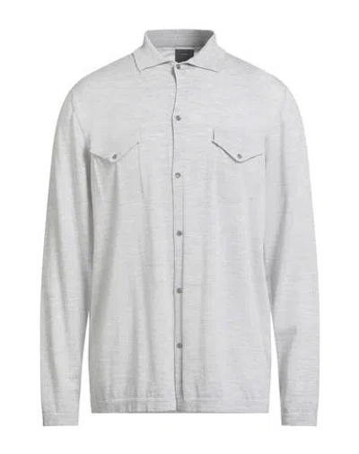 H953 Man Shirt Light Grey Size 44 Merino Wool In Gray