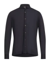 H953 Man Shirt Navy Size 42 Supima Cotton, Modal In Blue