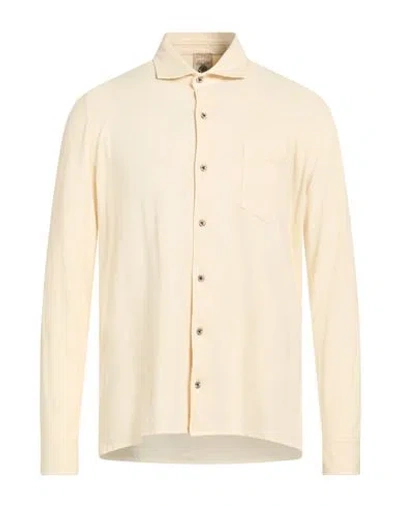 H953 Man Shirt Pastel Yellow Size 46 Cotton, Elastane In Neutral