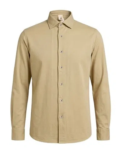 H953 Man Shirt Sage Green Size 44 Cotton, Elastane In Neutral