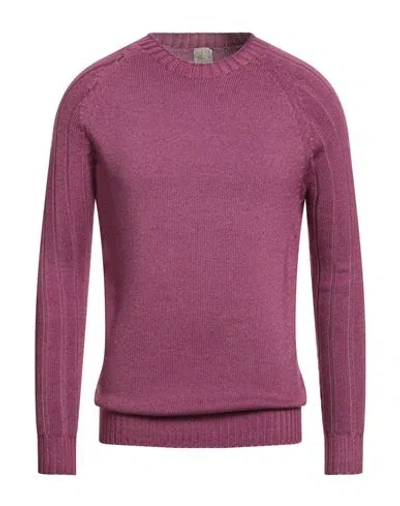 H953 Man Sweater Antique Rose Size 40 Merino Wool