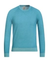 H953 Man Sweater Azure Size 38 Merino Wool In Burgundy