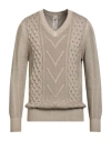 H953 Man Sweater Sand Size 40 Merino Wool In Nude