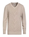 H953 Man Sweater Beige Size 42 Merino Wool In Neutral