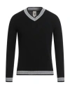 H953 Man Sweater Black Size 38 Merino Wool In Black