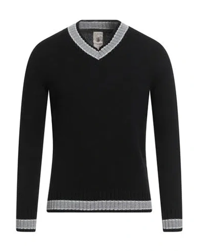 H953 Man Sweater Black Size 38 Merino Wool