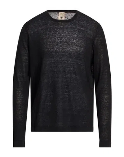 H953 Man Sweater Black Size 40 Linen