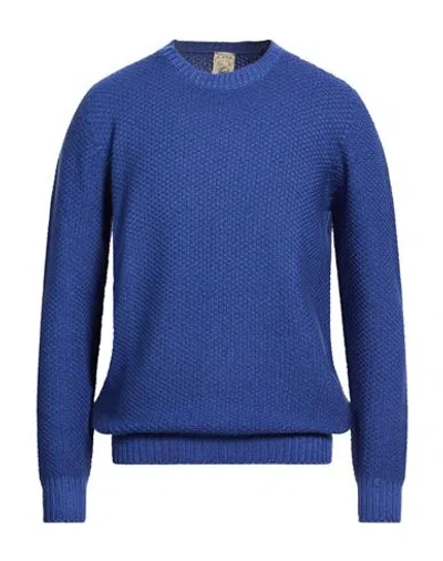 H953 Man Sweater Blue Size 40 Merino Wool