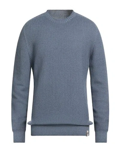 H953 Man Sweater Blue Size 42 Merino Wool
