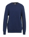 H953 Man Sweater Blue Size 42 Merino Wool