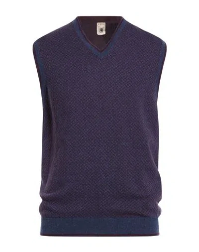 H953 Man Sweater Blue Size 42 Wool, Viscose, Polyamide, Cashmere In Purple